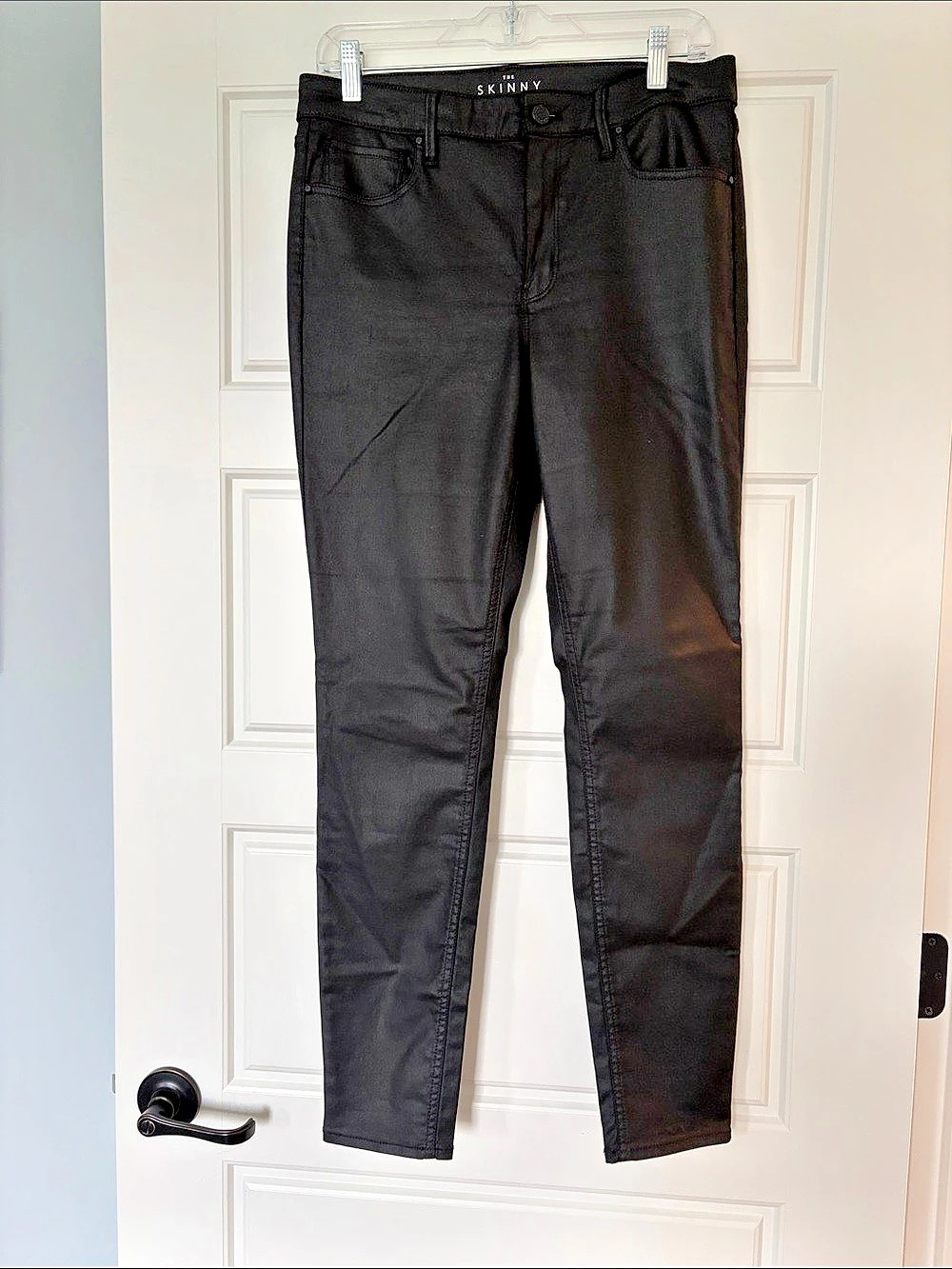 White House Black Market faux leather skinny jeans